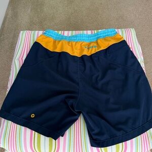 Mens’s Birddogs Navy Teal and Gold Athletic Shorts, size M